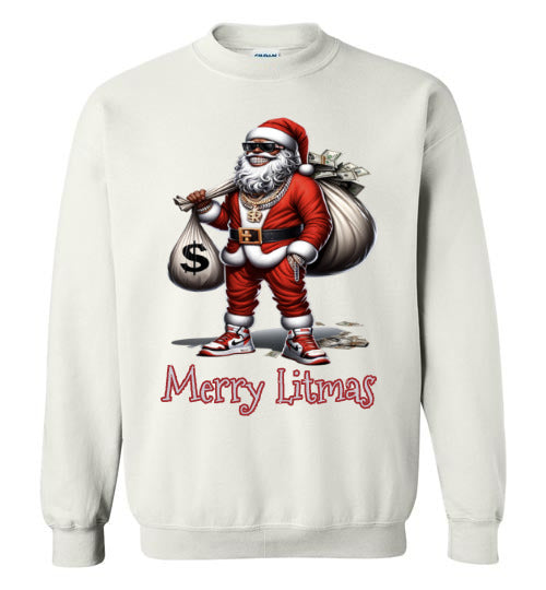 Black Santa, Merry Litmas Crewneck