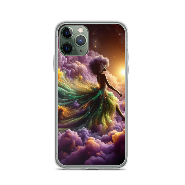 Black Goddess Clouds Designed on a Clear Case for iPhone®