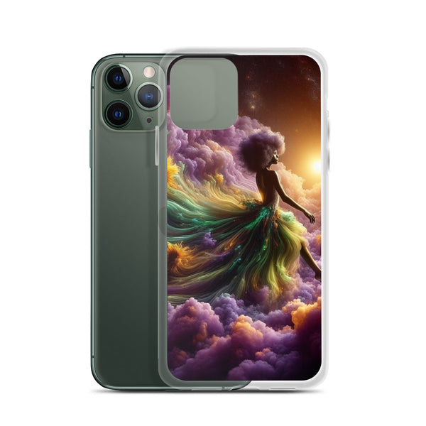 Black Goddess Clouds Designed on a Clear Case for iPhone®