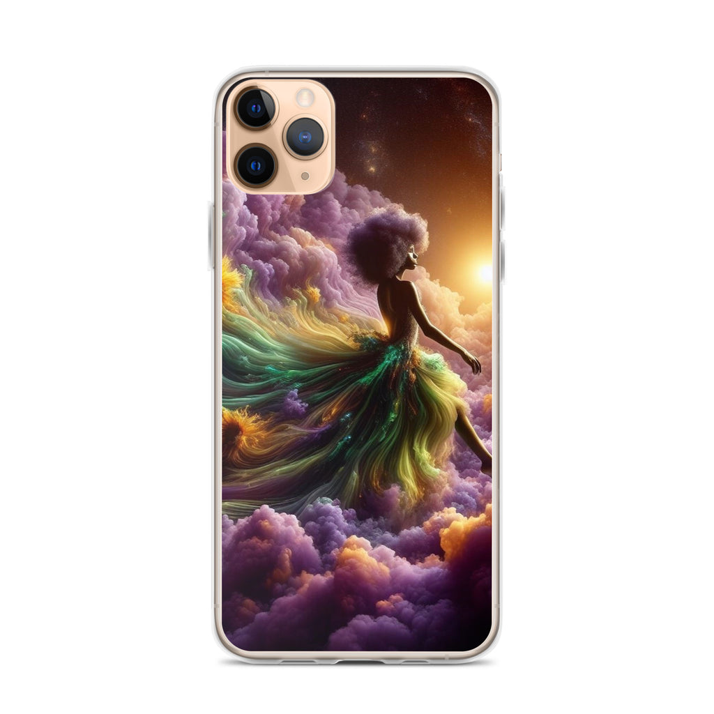 Black Goddess Clouds Designed on a Clear Case for iPhone®