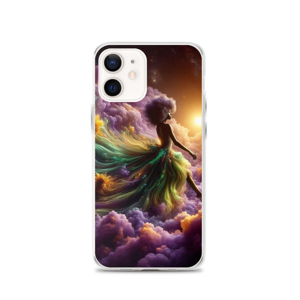 Black Goddess Clouds Designed on a Clear Case for iPhone®