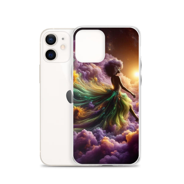 Black Goddess Clouds Designed on a Clear Case for iPhone®