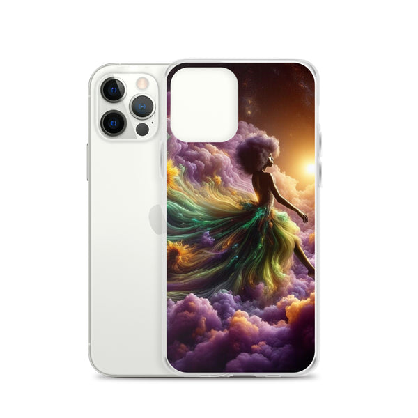 Black Goddess Clouds Designed on a Clear Case for iPhone®