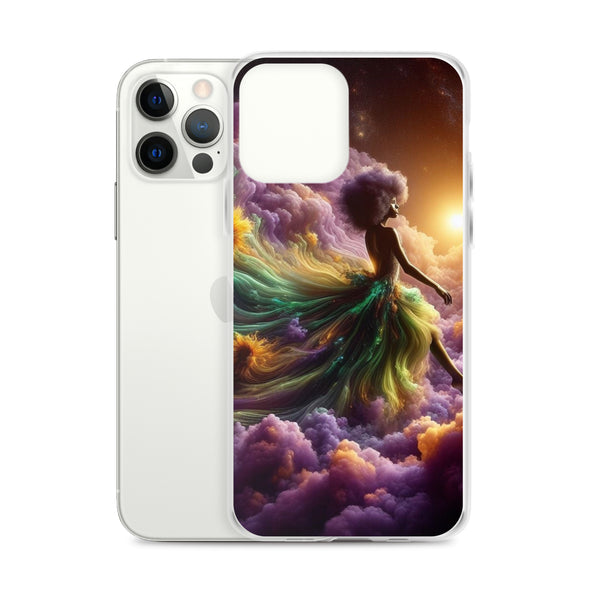 Black Goddess Clouds Designed on a Clear Case for iPhone®