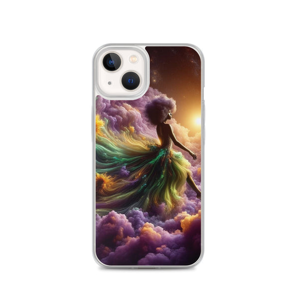 Black Goddess Clouds Designed on a Clear Case for iPhone®