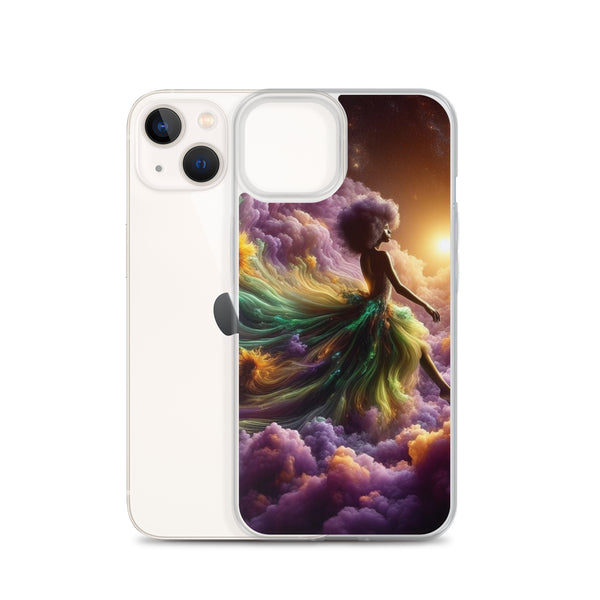 Black Goddess Clouds Designed on a Clear Case for iPhone®