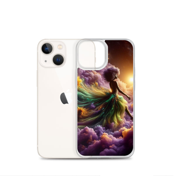 Black Goddess Clouds Designed on a Clear Case for iPhone®