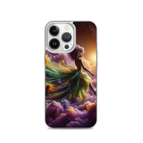 Black Goddess Clouds Designed on a Clear Case for iPhone®