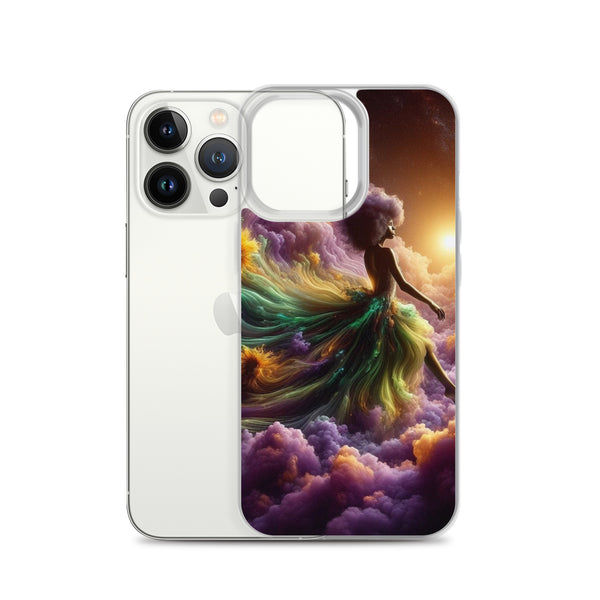 Black Goddess Clouds Designed on a Clear Case for iPhone®
