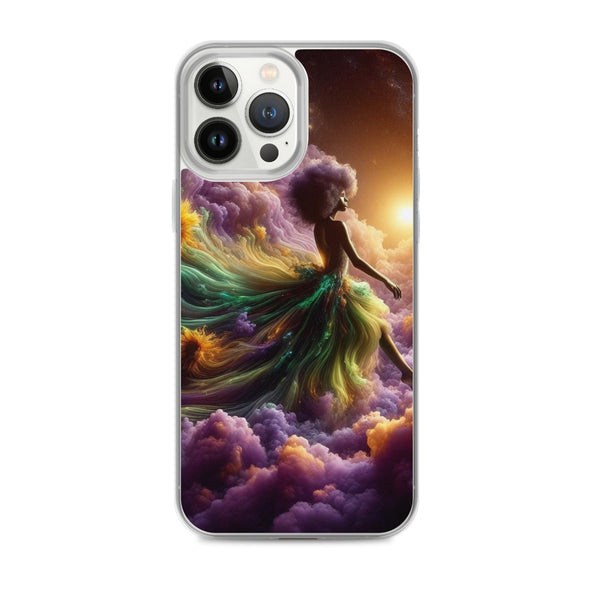 Black Goddess Clouds Designed on a Clear Case for iPhone®
