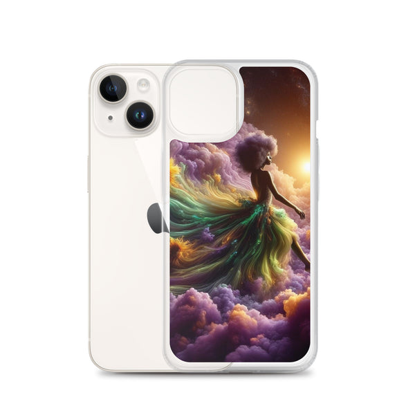 Black Goddess Clouds Designed on a Clear Case for iPhone®