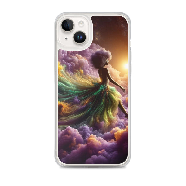 Black Goddess Clouds Designed on a Clear Case for iPhone®
