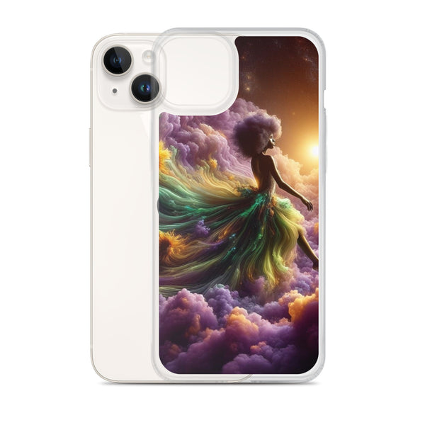 Black Goddess Clouds Designed on a Clear Case for iPhone®