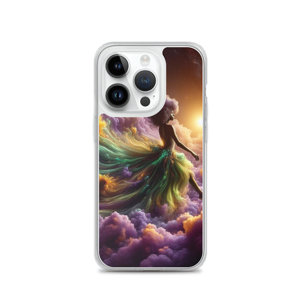 Black Goddess Clouds Designed on a Clear Case for iPhone®