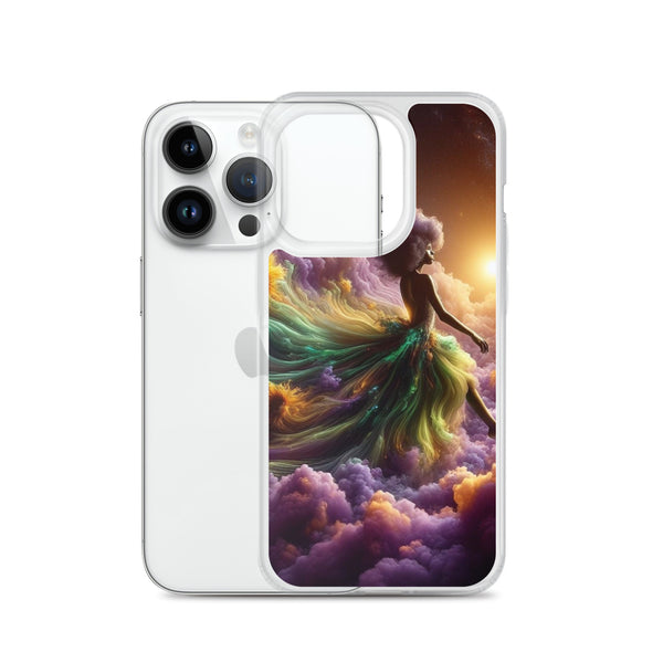 Black Goddess Clouds Designed on a Clear Case for iPhone®