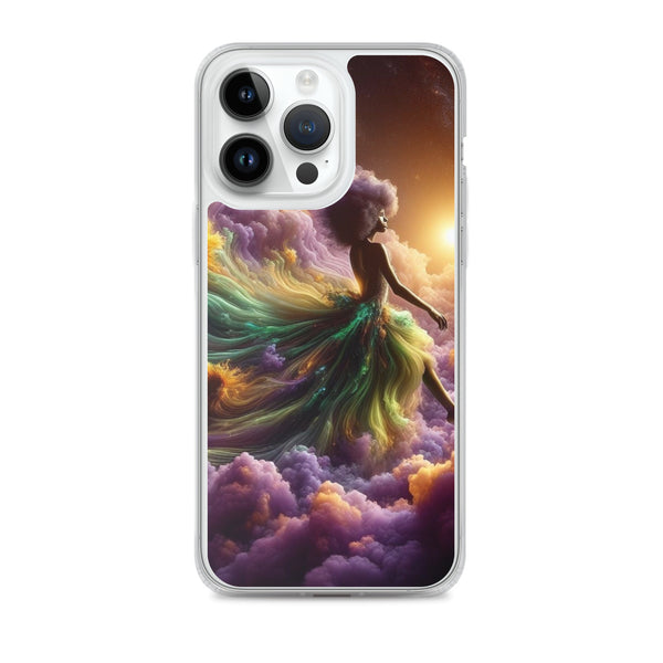 Black Goddess Clouds Designed on a Clear Case for iPhone®