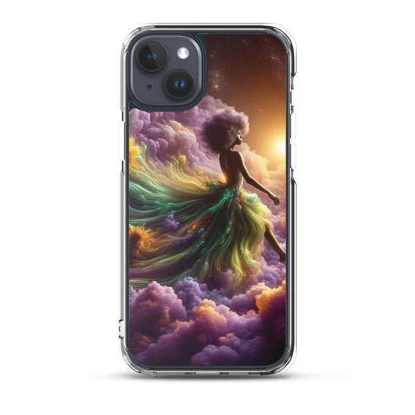 Black Goddess Clouds Designed on a Clear Case for iPhone®