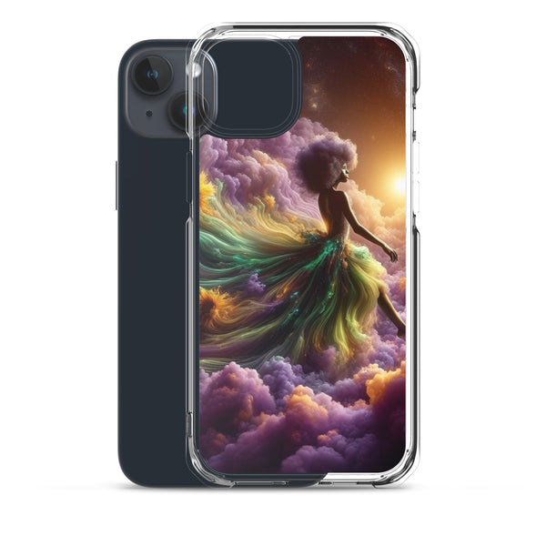 Black Goddess Clouds Designed on a Clear Case for iPhone®