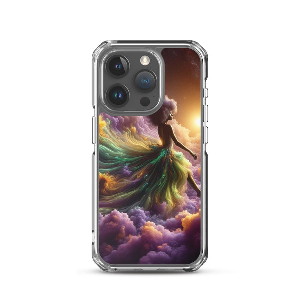 Black Goddess Clouds Designed on a Clear Case for iPhone®