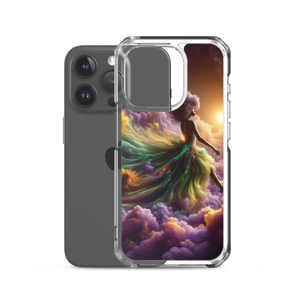 Black Goddess Clouds Designed on a Clear Case for iPhone®