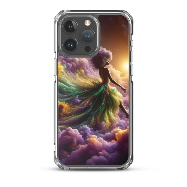 Black Goddess Clouds Designed on a Clear Case for iPhone®