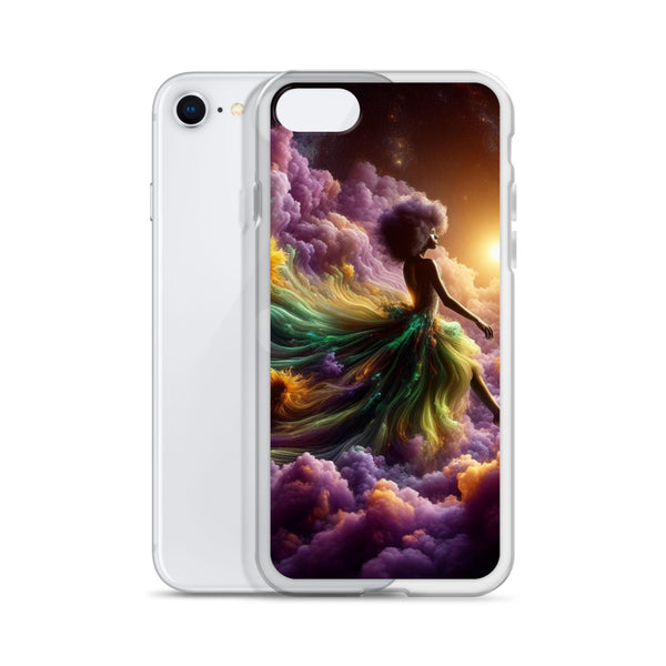 Black Goddess Clouds Designed on a Clear Case for iPhone®
