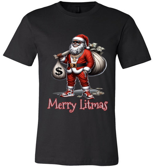 Black Santa, Merry Litmas Shirt