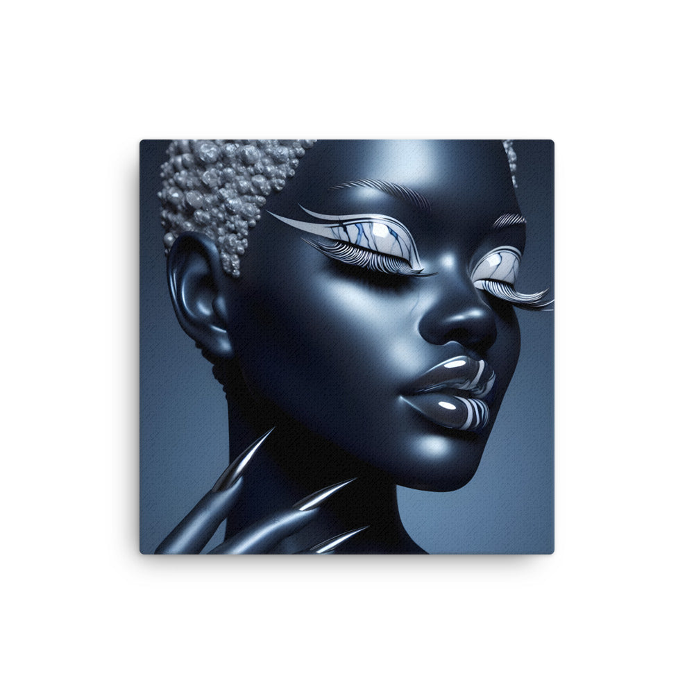 Blue Chrome Timeless Glamour: Canvas Art