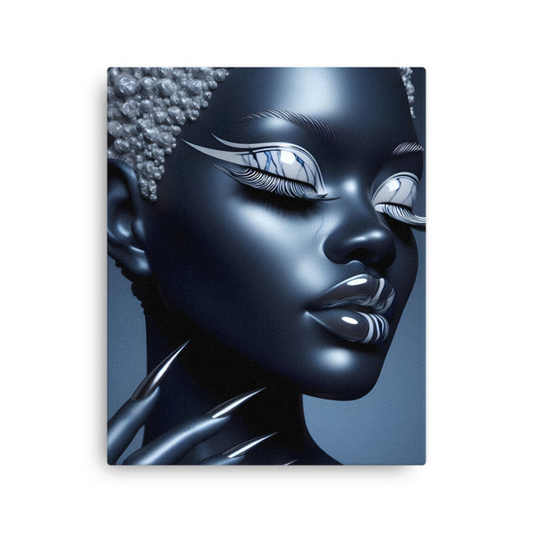 Blue Chrome Timeless Glamour: Canvas Art