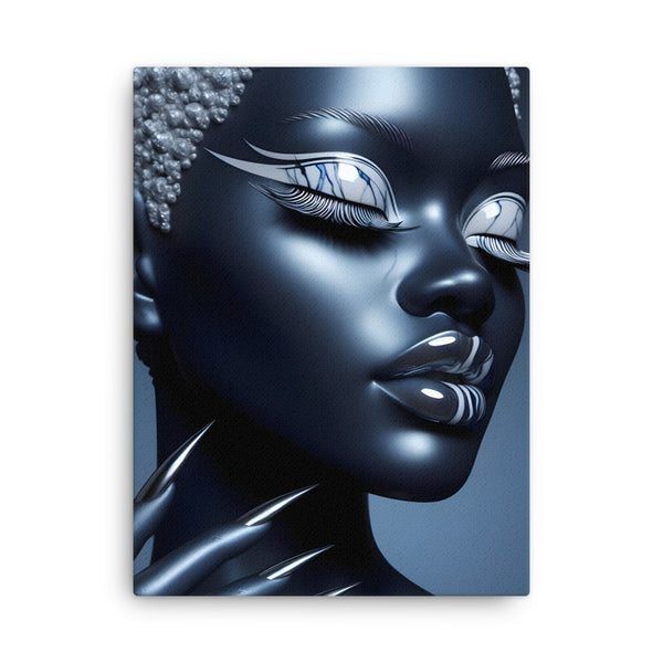 Blue Chrome Timeless Glamour: Canvas Art