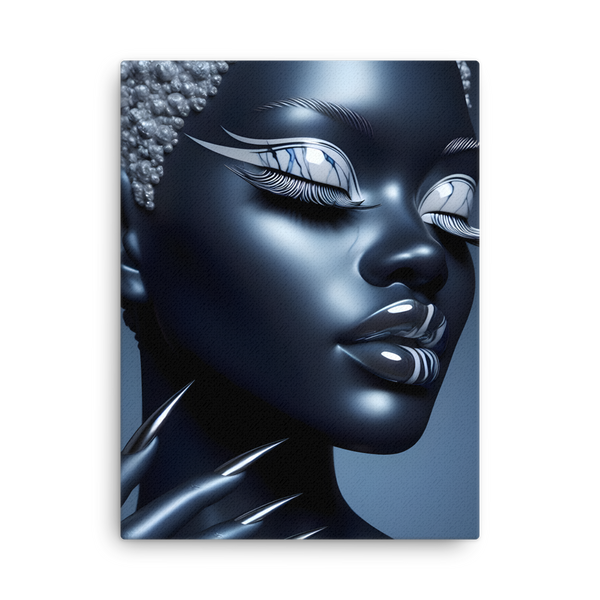Blue Chrome Timeless Glamour: Canvas Art