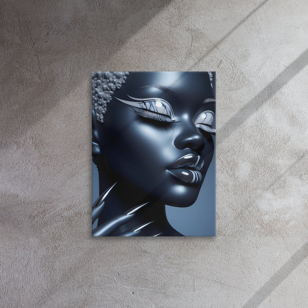 Blue Chrome Timeless Glamour: Canvas Art