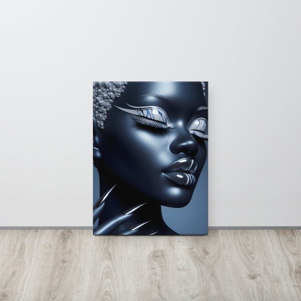 Blue Chrome Timeless Glamour: Canvas Art