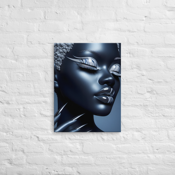 Blue Chrome Timeless Glamour: Canvas Art