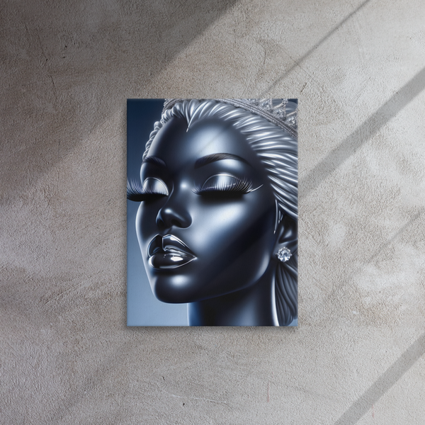Blue Chrome Crowned Glamour: Canvas Art