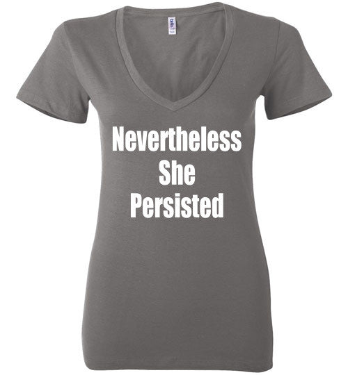 Nevertheless, She Persisted Ladies V-Neck - Rocking Black, Inc. #RockingBlackInc #MelaninInspires