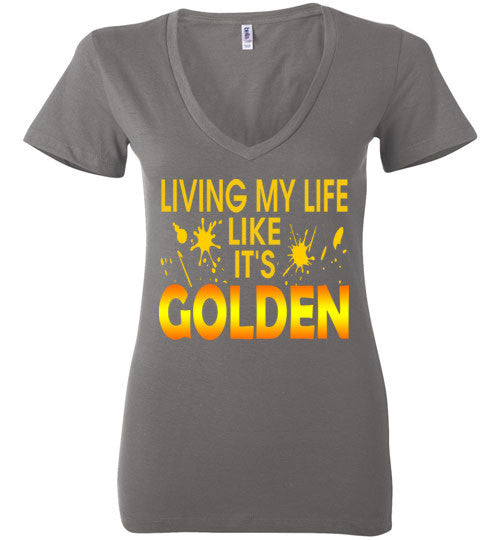 It's Golden Deep V-Neck T-Shirt - Rocking Black, Inc. #RockingBlackInc #MelaninInspires
