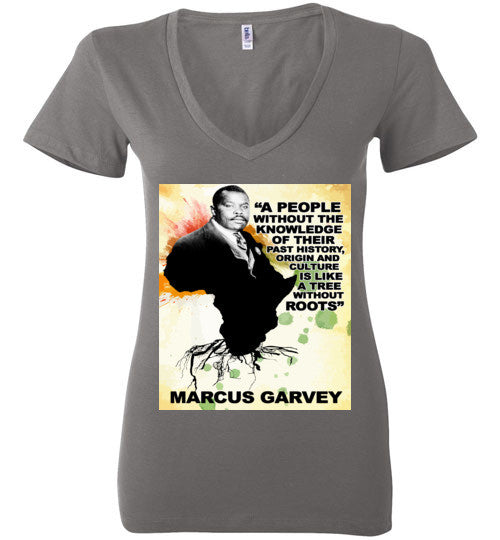 Marcus Garvey Quote Deep V-Neck T-Shirt - Rocking Black, Inc. #RockingBlackInc #MelaninInspires