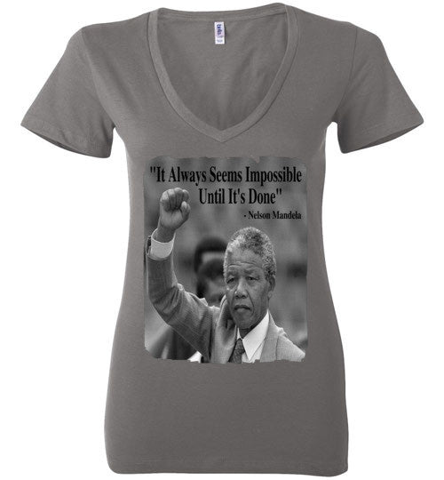 Mandela Quote Deep V-Neck T-Shirt - Rocking Black, Inc. #RockingBlackInc #MelaninInspires