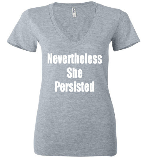 Nevertheless, She Persisted Ladies V-Neck - Rocking Black, Inc. #RockingBlackInc #MelaninInspires