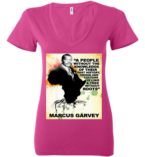 Marcus Garvey Quote Deep V-Neck T-Shirt - Rocking Black, Inc. #RockingBlackInc #MelaninInspires