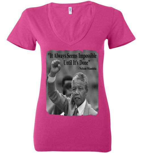Mandela Quote Deep V-Neck T-Shirt - Rocking Black, Inc. #RockingBlackInc #MelaninInspires