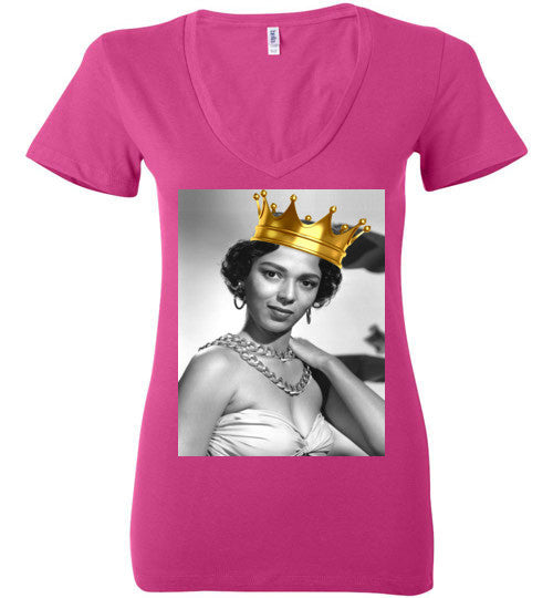Dorothy Dandridge Queen Deep V- Neck T-Shirt - Rocking Black, Inc. #RockingBlackInc #MelaninInspires