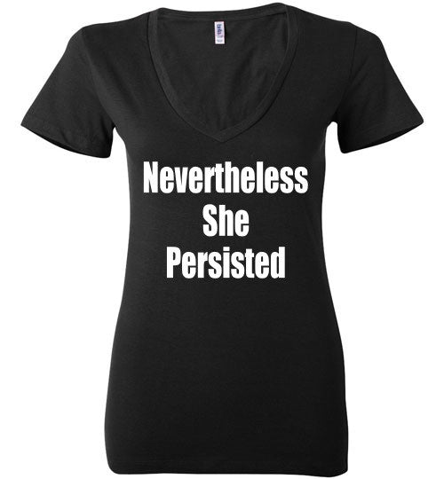 Nevertheless, She Persisted Ladies V-Neck - Rocking Black, Inc. #RockingBlackInc #MelaninInspires