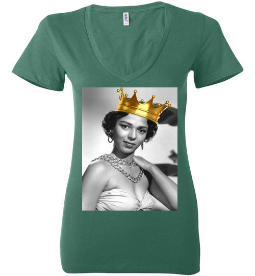 Dorothy Dandridge Queen Deep V- Neck T-Shirt - Rocking Black, Inc. #RockingBlackInc #MelaninInspires