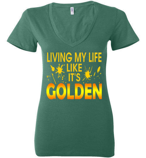 It's Golden Deep V-Neck T-Shirt - Rocking Black, Inc. #RockingBlackInc #MelaninInspires