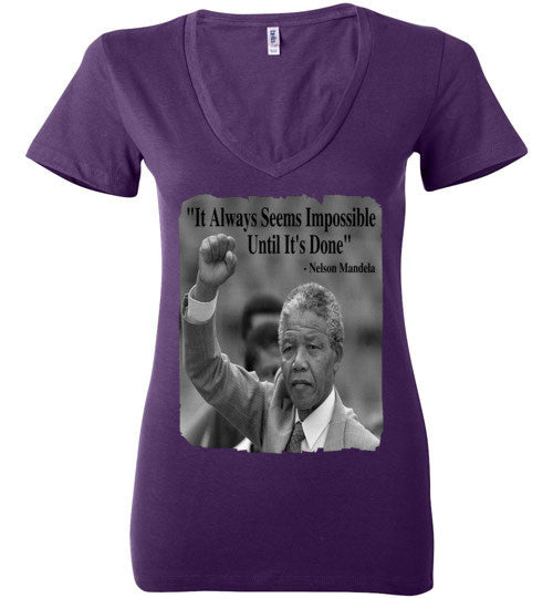 Mandela Quote Deep V-Neck T-Shirt - Rocking Black, Inc. #RockingBlackInc #MelaninInspires
