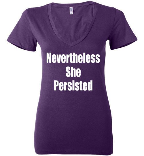 Nevertheless, She Persisted Ladies V-Neck - Rocking Black, Inc. #RockingBlackInc #MelaninInspires