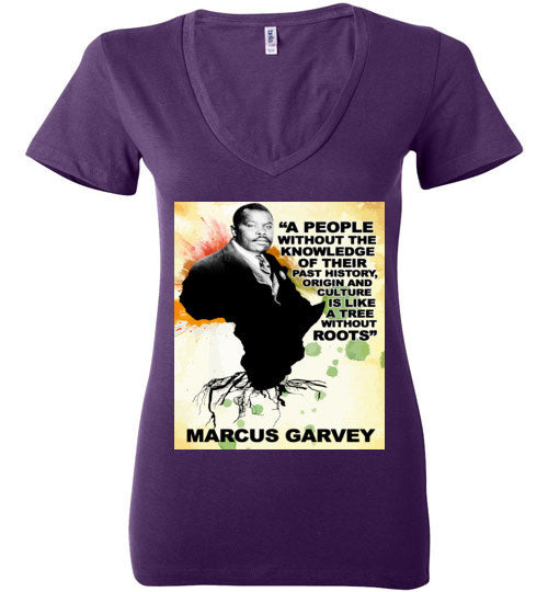 Marcus Garvey Quote Deep V-Neck T-Shirt - Rocking Black, Inc. #RockingBlackInc #MelaninInspires
