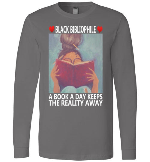 Black Bibliophile Long Sleeve T-Shirt
